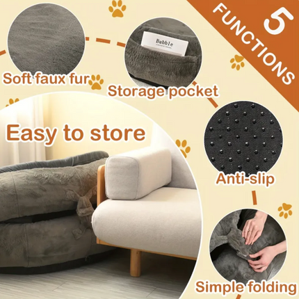 Oversized Light Gray Human-Dog Bed